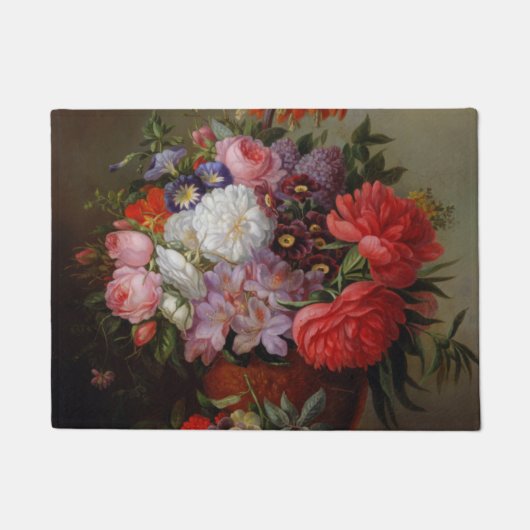 Cornelis Johannes van Hulsteijn Vase met Flowers Deurmat (Voorkant)