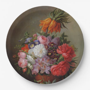 Cornelis Johannes van Hulsteijn Vase met Flowers Papieren Bordje