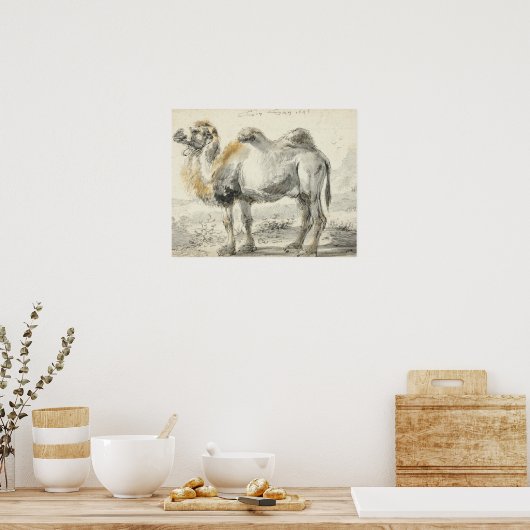 Cornelis Saftleven - A Camel Poster (Keuken)