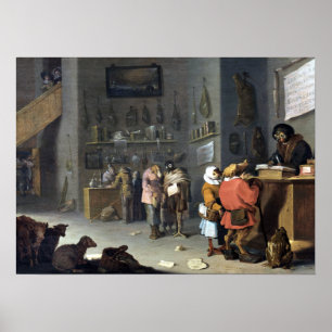 Cornelis Saftleven Satire over kwetsbare landbouwe Poster