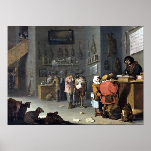 Cornelis Saftleven Satire over kwetsbare landbouwe Poster (Voorkant)