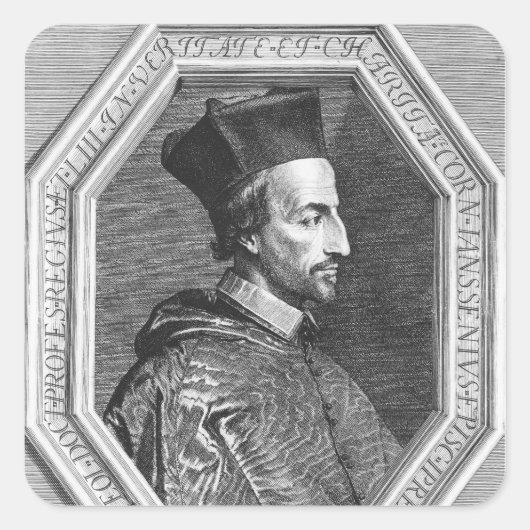 Cornelius Jansen, bisschop van Ypres Vierkante Sticker (Voorkant)