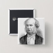 Cornelius Vanderbilt, c.1877 Vierkante Button 5,1 Cm (Voorkant /achterkant)