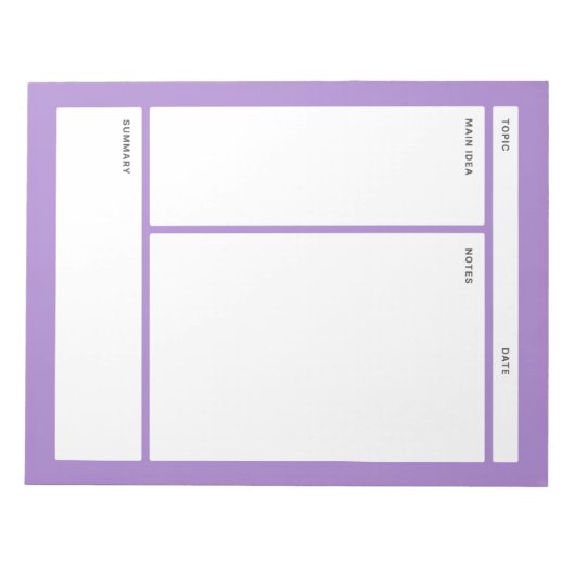 Cornell Notes (gewoon) Notitieblok (Voorkant)