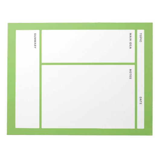 Cornell Notes (gewoon) Notitieblok (Voorkant)