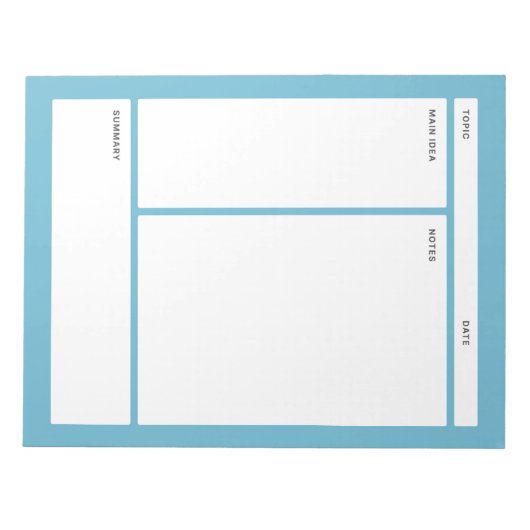 Cornell Notes (gewoon) Notitieblok (Voorkant)