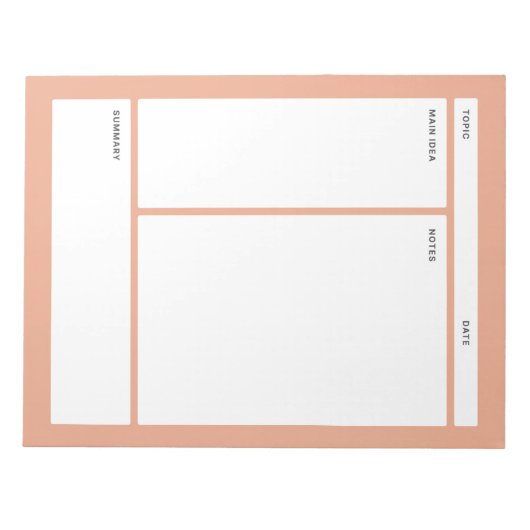 Cornell Notes (gewoon) Notitieblok (Voorkant)