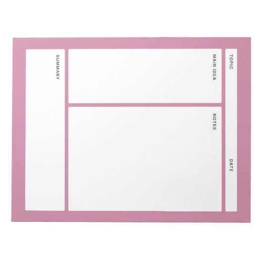 Cornell Notes (gewoon) Notitieblok (Voorkant)