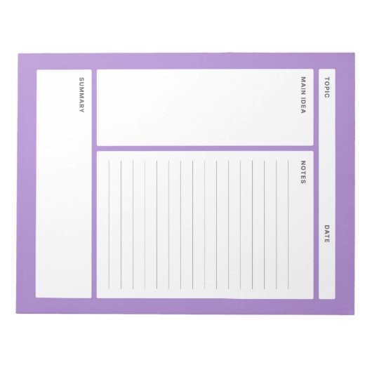 Cornell Notes (regel) Notitieblok (Voorkant)