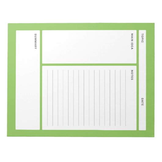 Cornell Notes (regel) Notitieblok (Voorkant)