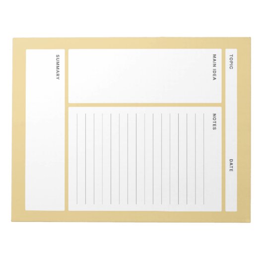 Cornell Notes (regel) Notitieblok (Voorkant)