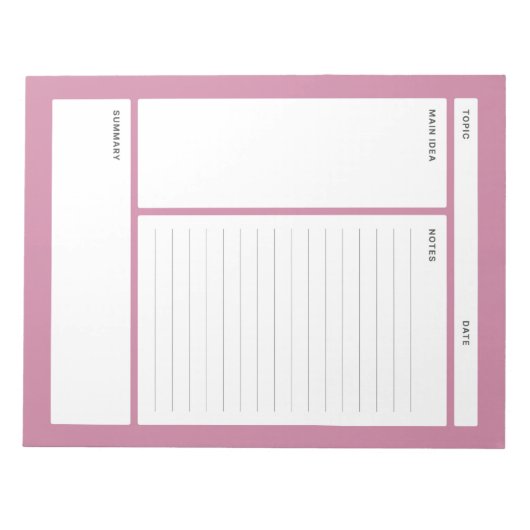 Cornell Notes (regel) Notitieblok (Voorkant)