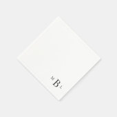 Corner Black Monogram Simple Cocktail Napkins Servet (Hoek)