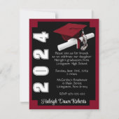 Corner Block Black en Cardinaal Red Afstuderen Kaart (Voorkant)