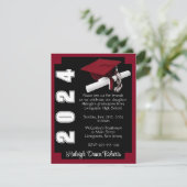 Corner Block Black en Cardinaal Red Afstuderen Kaart (Staand voorkant)