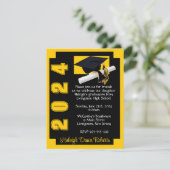 Corner Block Black & Gold Afstuderen Kaart (Staand voorkant)