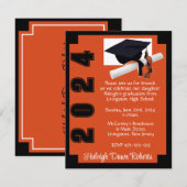 Corner Block Black & Oranje Afstuderen Kaart (Voorkant / Achterkant)