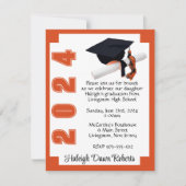 Corner Block Oranje & White Afstuderen Kaart (Voorkant)