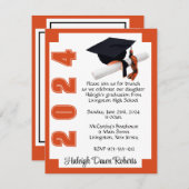 Corner Block Oranje & White Afstuderen Kaart (Voorkant / Achterkant)