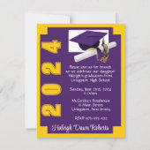 Corner Block Paars & Gold Afstuderen Kaart (Voorkant)