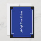 Corner Block Royal Blue & Black Afstuderen Kaart (Achterkant)