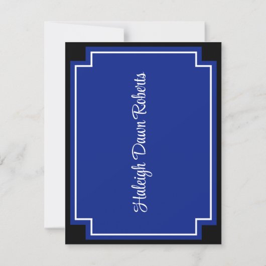 Corner Block Royal Blue & Black Afstuderen Kaart (Achterkant)