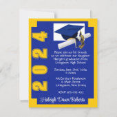 Corner Block Royal Blue & Gold Afstuderen Kaart (Voorkant)
