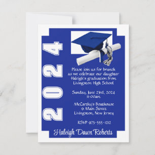 Corner Block Royal Blue & White Afstuderen Kaart