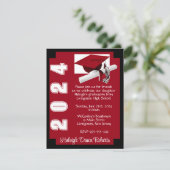 Corner Block Scarlet Red & Black Afstuderen Kaart (Staand voorkant)