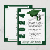 Corner Block White en Green Afstuderen Kaart (Voorkant / Achterkant)