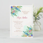 Corner Blossom Invitation Kaart (Staand voorkant)