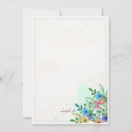 Corner Blossom Invitation Kaart (Achterkant)