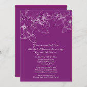 Corner Blossom Magenta Bridal Shower Uitnodiging (Voorkant / Achterkant)