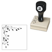 Corner Border Fancy Tribal Script Rubber Stempel (Gestempeld)