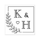 Corner Branch Monogram Initiaal bruiloft Jubileum Zelfinktende Stempel (Design)