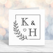 Corner Branch Monogram Initiaal bruiloft Jubileum Zelfinktende Stempel