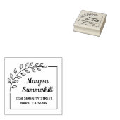 Corner Branch Wreath Return-adres Rubberstempel (Gestempeld)