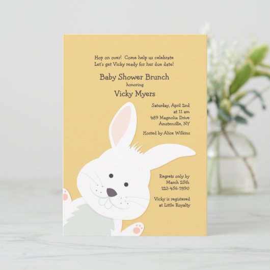 Corner Bunny Uitnodiging (Staand voorkant)