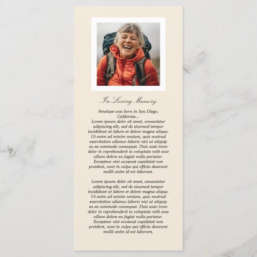 Corner Flowers Celebration of Life Programme Programmakaart (Achterkant)