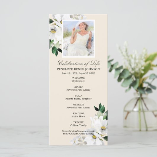 Corner Flowers Celebration of Life Programme Programmakaart (Staand voorkant)