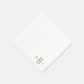 Corner Gold Monogram Simple Modern Font Cocktail Servet (Hoek)
