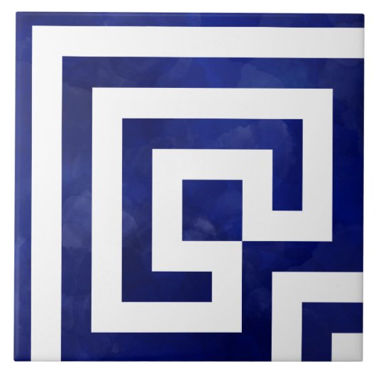Corner Greek Meander - Grieks sleutel Ornament Tegeltje (Voorkant)
