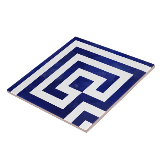 Corner Greek Meander - Grieks sleutel Ornament Tegeltje (Zijkant)