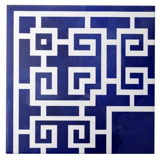 Corner Greek Meander - Grieks sleutel Ornament Tegeltje (Voorkant)