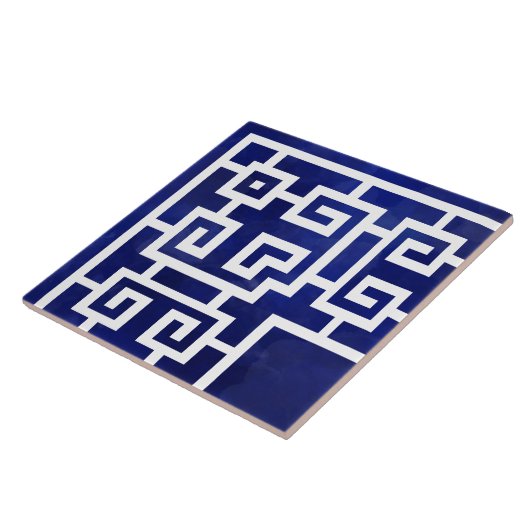 Corner Greek Meander - Grieks sleutel Ornament Tegeltje (Zijkant)