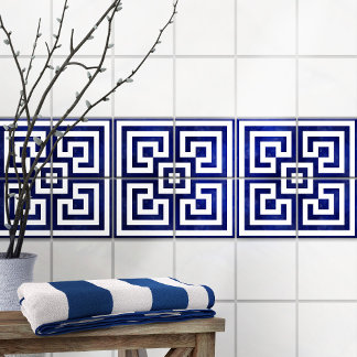 Corner Greek Meander - Grieks sleutel Ornament Tegeltje