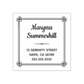 Corner Heart Shaped Knot Lijst Adres Rubberstempel (Afrduk)