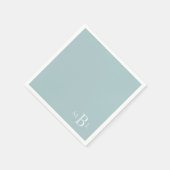 Corner Monogram Simple Modern Seafoam Cocktail Servet (Hoek)