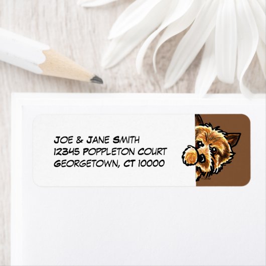 Corner Norwich Terrier Etiket (Insitu)