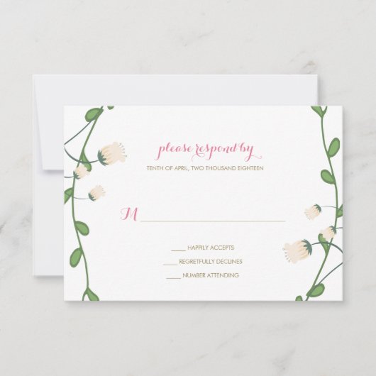 Corner Peony Wedding RSVP Kaartje (Voorkant)